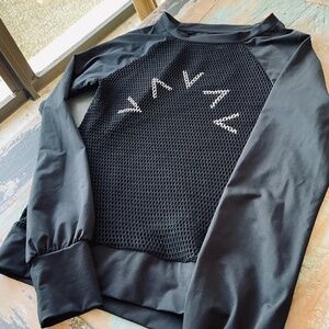 Varley brand net black long sleeve top